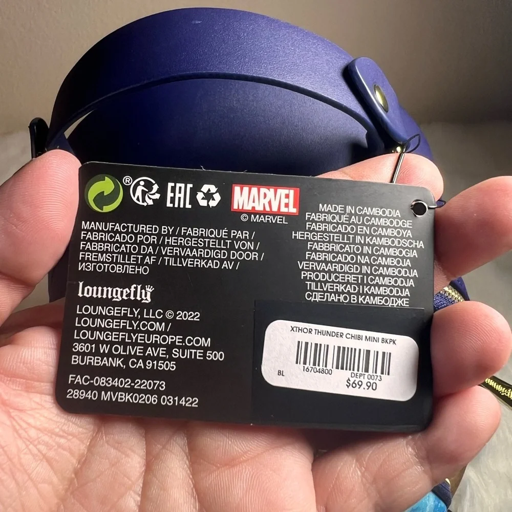 Loungefly Marvel Thor: Love and Thunder Mighty Thor and Thor Mini Backpack NWT